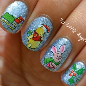 Winnie the Pooh Christmas- Nail Art Decal k136